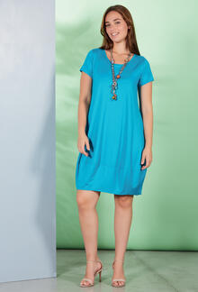 ABITO DONNA MEZZA MANICA EFFETTO PALLONCINO 