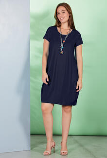 ABITO DONNA MEZZA MANICA EFFETTO PALLONCINO 