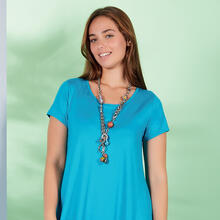 ABITO DONNA MEZZA MANICA EFFETTO PALLONCINO 