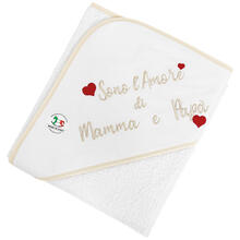 ACCAPPATOIO NEONATO TRIANGOLO AMORE MAMMA E PAPA  