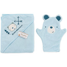 ACCAPPATOIO NEONATO TRIANGOLO RICAMATO+GUANTO SPUGNA 