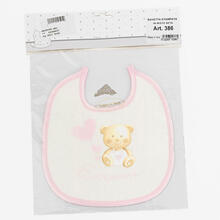 BAVETTA NEONATO STAMPATA IN MISTO SETA 