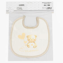 BAVETTA NEONATO STAMPATA IN MISTO SETA 