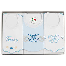 CONFEZIONE 3 PEZZI BAVETTA RICAMATA 