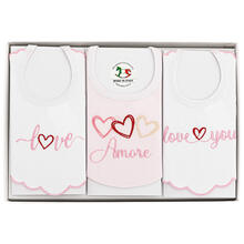 CONFEZIONE 3 PEZZI BAVETTA RICAMATA 