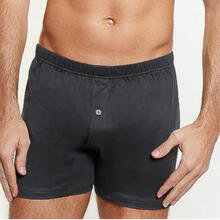 BOXER UOMO PETTINATO CON BOTTONCINO TINTA UNITA 