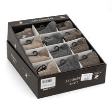 CALZINO CORTO COLORI NATURALI CASHMERE CON FANTASIA GRECA 