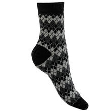 CALZINO DONNA CALDO COTONE CON FANTASIA A ROMBI 