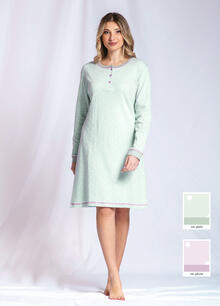 CAMICIA DA NOTTE DONNA MANICA LUNGA INTERLOCK 