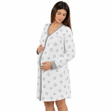 CAMICIA DA NOTTE PREMAMAN MANICA LUNGA COTONE 