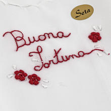 CAMICINA DELLA FORTUNA IN PURO COTONE CON RICAMO A MANO 