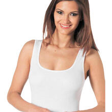 CAMICIOLA DONNA SPALLA LARGA BORDO RASO CALIBARATA 