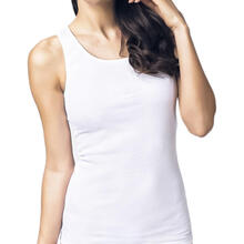 CAMICIOLA DONNA SPALLA LARGA COTONE FELPATO BORDO RASO 