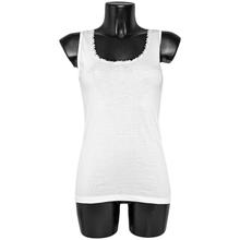 CAMICIOLA DONNA SPALLA LARGA PIZZO MACRAME  