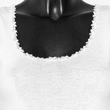 CAMICIOLA DONNA SPALLA LARGA PIZZO MACRAME  