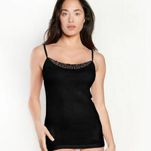 CAMICIOLA DONNA SPALLA STRETTA PIZZO MACRAME  