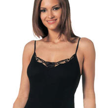 CAMICIOLA DONNA SPALLA STRETTA PIZZO MACRAME  