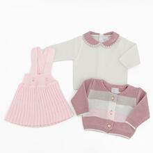 COMPLETO 3PZ SALOPETTE CON GONNA E SCALDACUORE 