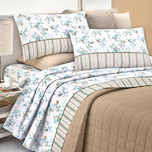 COMPLETO LETTO 2 PIAZZE COTONE PERCALLE SOPRA CM 270X290 