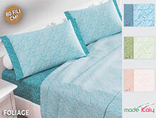 COMPLETO LETTO 2 PIAZZE COTONE PERCALLE 80 FILI 270X300 CM 