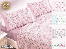 COMPLETO LETTO 2 PIAZZE COTONE PERCALLE 80 FILI 270X300 CM 