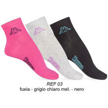 CONFEZIONE 3PZ CALZINO CORTO DONNA CON LOGO KAPPA 