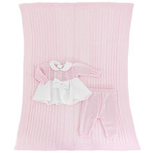 MINISET NEONATA CON COPERTINA E VESTINA PURO COTONE 