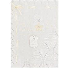 COPERTINA NEONATO CULLA IN COTONE SMACCHINATA RICAMATA 