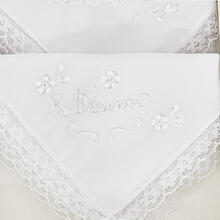FAZZOLETTI COTONE BATTESIMO TRIS CON RICAMI ASSORTITI 