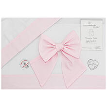 LENZUOLO 3 PZ CULLA RICAMATO CON FIOCCO 