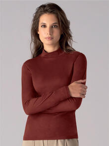 LUPETTO DONNA MANICA LUNGA MELANGE SUPER MORBIDO 