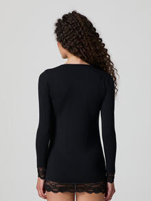 MAGLIA ELASTICIZZATA CON BORDINO DI PIZZO 