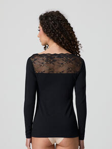 MAGLIA ELASTICIZZATA MODA COTONE + PIZZO 