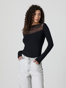 MAGLIA ELASTICIZZATA MODA COTONE + PIZZO 