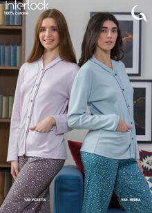 PIGIAMA DONNA INTERLOCK APERTO 