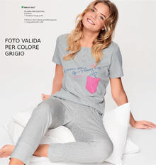 PIGIAMA DONNA MEZZA MANICA PANTALONE CORTO 
