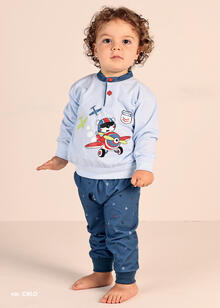 PIGIAMA NEONATO LUNGO IN COTONE 