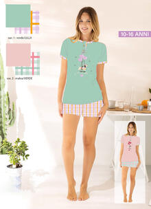 PIGIAMA RAGAZZA MEZZA MANICA PANTALONCINO 