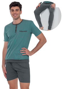 PIGIAMA UOMO 3 PEZZI COTONE 