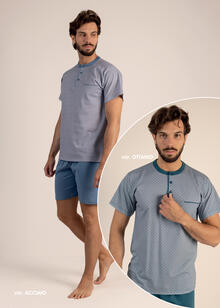 PIGIAMA UOMO MEZZA MANICA PANTALONE CORTO 