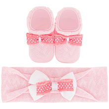 SCARPETTA + FASCETTA NEONATA IN FILO DI COTONE 