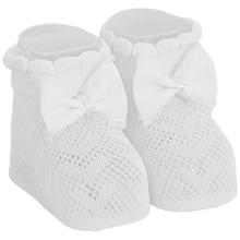 SCARPETTA + FASCETTA NEONATA IN FILO DI COTONE 