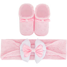 SCARPETTA + FASCETTA NEONATA IN FILO DI COTONE 