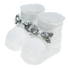 SCARPETTA + FASCETTA NEONATA IN FILO DI COTONE 