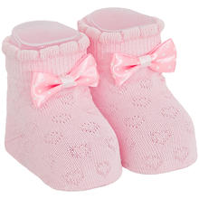 SCARPETTA + FASCETTA NEONATA IN FILO DI COTONE 