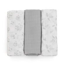 SET 3 QUADRATI DI GARZA 100% COTONE 70x70 CM COLORI NEUTRI 