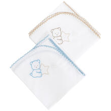 SET 3 QUADRATI DI MUSSOLA IN PERCALLE 100% COTONE 