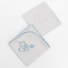 SET 3 QUADRATI DI MUSSOLA IN PERCALLE 100% COTONE 