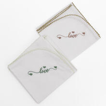 SET 3 QUADRATI DI MUSSOLA IN PERCALLE 100% COTONE 