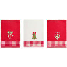 SET 3 STROFINACCI SPUGNA BUSTA RICAMATI CM 50X80 